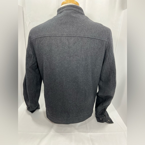 Perry Ellis Men Wool Blend Coat Jacket Lined Small S Black Charcoal Full Zipper - Picture 6 of 16